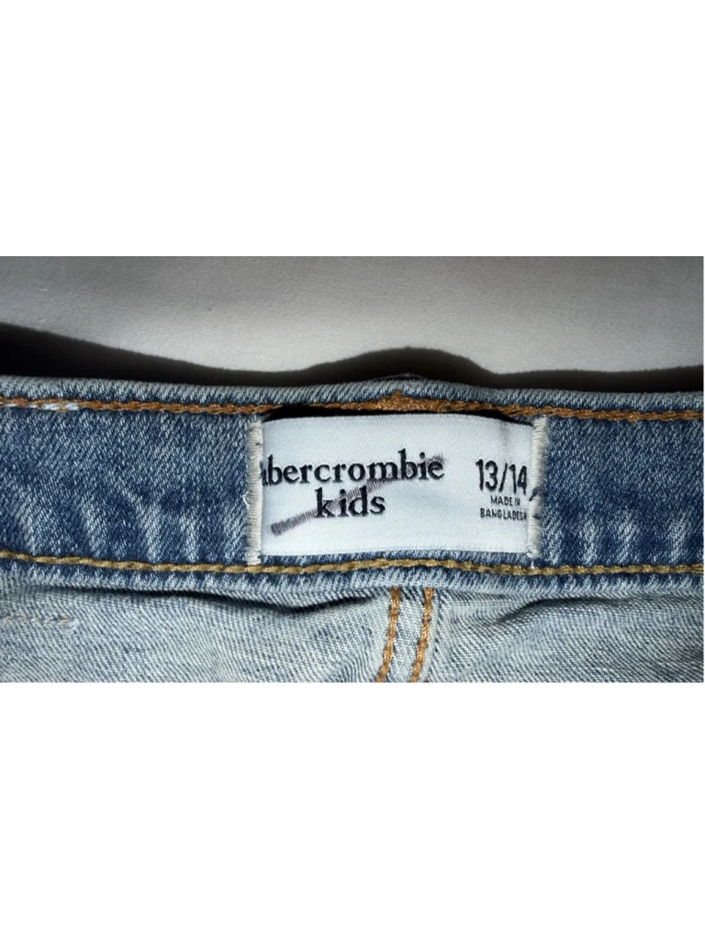 Abercrombie Kids Skater Denim Shorts 13/14 Boys Light Wash Distressed Jorts Y2k
